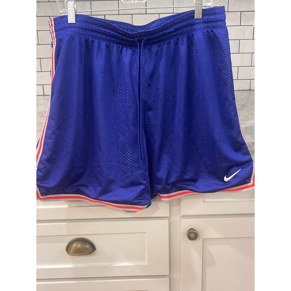 Nike Shorts Mens XL Blue Dri-FIT Mesh Basketball Athletic Striped Trim